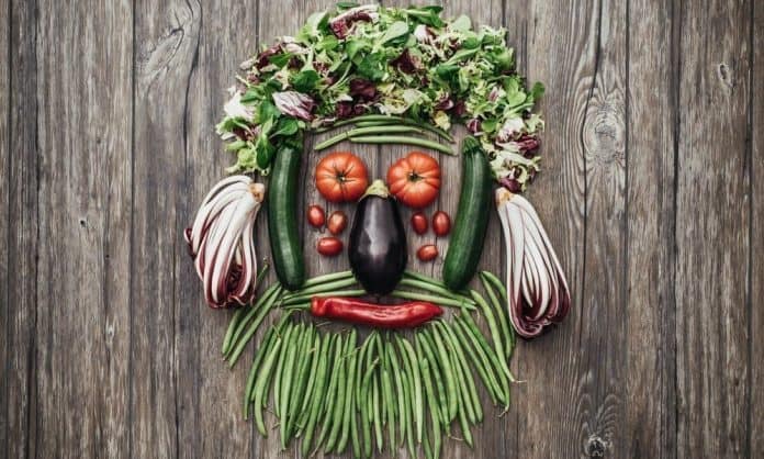 fruits and vegetables assorted to look like bearded man fruits and vegetables assorted to look like bearded man